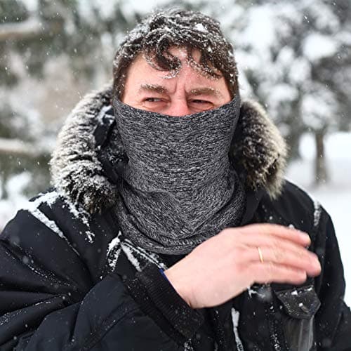 Syhood 6 Pieces Winter Neck Warmer Gaiter Fleece Neck Gaiter Unisex Face Covering Lined Warm Cold Weather Scarf Wrap for Men Women (Classic Colors) — view 6