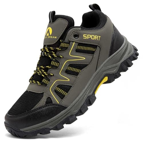 ASOCO DREAM Hiking Shoes Mens Womens Walking Boots Lightweight Breathable Trekking Climbing Trainers Outdoor Backpacking Camping Sneaker,Green,6 UK
