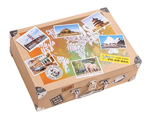 Glorex 6 2027 245 Travel Suitcase Made from Sustainable FSC Certified Cardboard Approx. 35.5 x 25 x 10 cm Papier Mache for Sticking, Painting, Decopatch or Napkin Technique, Natural Brown — view 4