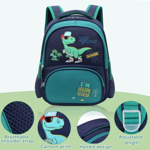 Auirshiky Mini Dinosaur Kids Backpack, Toddler Backpack Kindergarten Canvas Daypack for Boy Girl Cartoon Coin Purse Backpack Holiday Travel Bookbag Outdoor Daypack for 3-6 Year Old — view 3