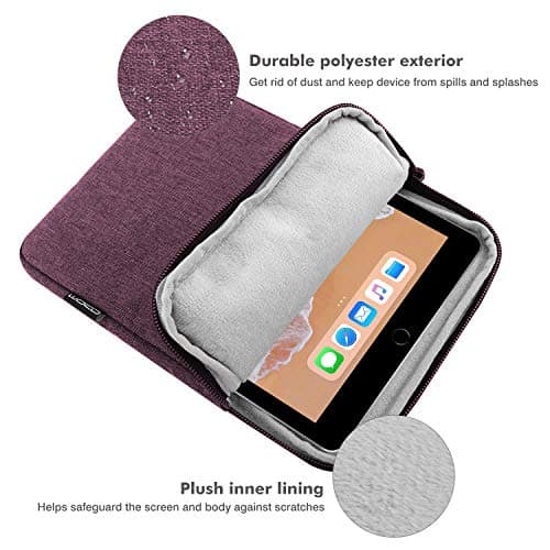 MoKo 9-11 Inch Tablet Sleeve Bag Carrying Case for iPad Air M3, Pro 11 M4, Air 5/4/3, 10/9/8th Gen, Tab S8/S9 11", Purple — view 3