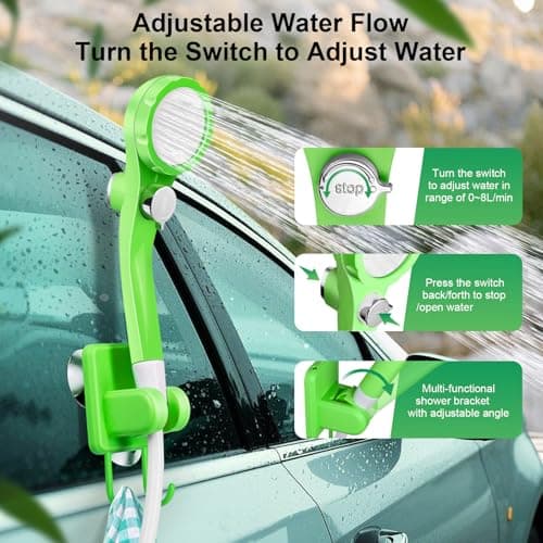 AUTOPkio Portable Camping Shower, Upgraded Rechargeable Outdoor Shower Pump — view 5