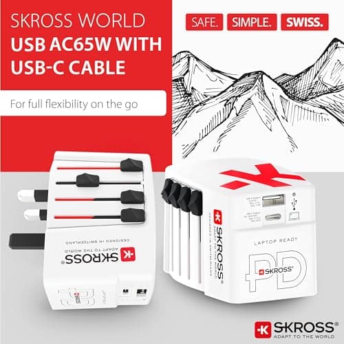 SKROSS World USB Charger AC65PD, 65W, 1 USB Type C & 1 USB Type A Port — view 3