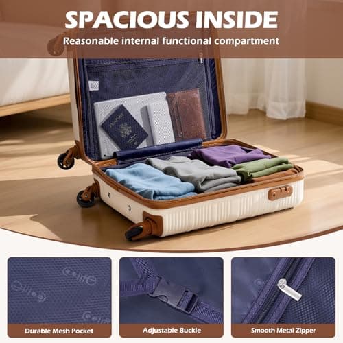 COOLIFE Cabin Suitcase 55x40x20cm for Easyjet, Carry On Suitcase — view 6