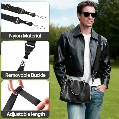 EMTPJAL Adjustable Shoulder Strap, Comfortable Quick Release Crossbody Neck Strap Lanyard, Black Medium Replacement Strap for iPad Tablet Case Camera Binoculars Laptop Luggage Bag — view 5