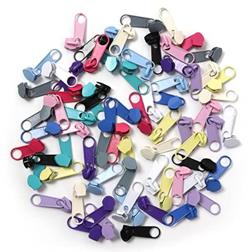 DOITEM 72Pcs Zipper Repair Kit Zipper Replacement 5# Zip Pull Rescue Kit for Clothing Jackets Purses Luggage Backpacks (12 Colors) — view 4