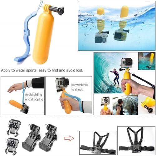 Reflex Camera 50 in 1 Action Camera Accessories Kit for the new GoPro Hero 13 and Hero 9-12, DJI Osmo Action 2, 3, 4, Pro 5, Insta360 Ace Pro/Ace Pro 2 Akaso and other Sports Cameras inc Durable Case — view 3
