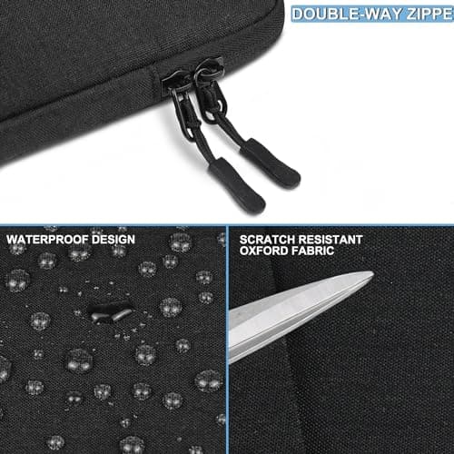 Laptop Sleeve Case 13.3 inch, Shockproof Protective Computer Cover with Accessories Pocket, Portable Laptop Bag Compatible with MacBook Air/Pro 13-13.3 inch, Compatible for MacBook Pro 14 inch, Black — view 5