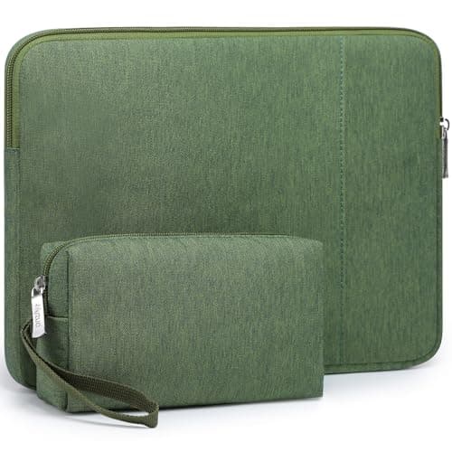 HYZUO 13.3-14 Inch Laptop Case Sleeve Bag Set for MacBook Pro, Grass Green