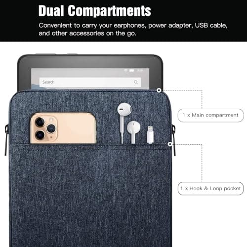 TiMOVO 8-9 Inch Tablet Sleeve with Pockets, Space Gray — view 3