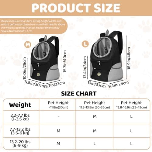 Adiwo Cat Backpack Carrier for Small, Foldable Pet Backpack with 3 Pockets — view 2