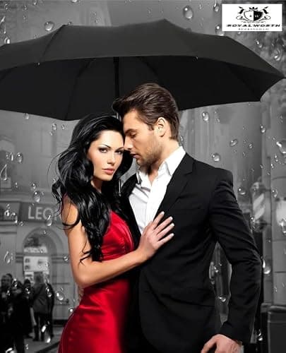 UK-UNIQUE Windproof Travel Umbrella - Compact, Light, Automatic, Strong and Portable - Wind Resistant, Small Folding Backpack Umbrella for Rain - For Men and Women (Black.) — view 4