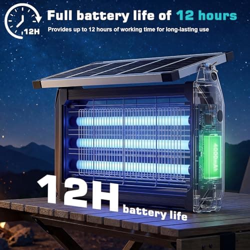 Solar Fly Zapper Outdoor,10W Solar Panel & USB-C Rechargeable Bug Zapper — view 6