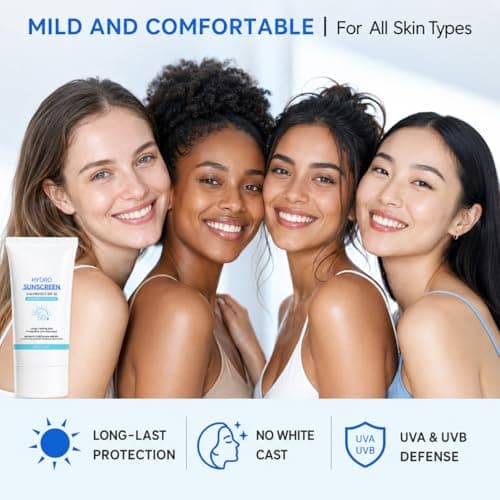 Sunscreen SPF 50 for Face, Water-Based Moisturiser with SPF, Broad Spectrum UVA/UVB Protection, No White Cast & Non-Greasy, Lightweight Daily Sun Cream Under Makeup, Travel Size 50g — view 6