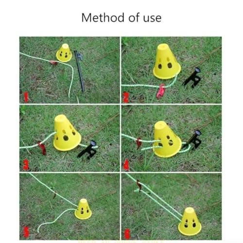 Reflective Tent Peg Cover Safety Cap for Camping Stakes TPR Rubber Ground Stake Protector with High Visibility Strips for Night Safety Outdoor Hiking Backpacking(Blue) — view 3