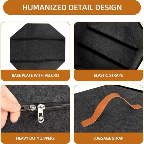 Duty Polyester Hat Storage Box with Reinforced Cardboard Side Shoulder Strap Included Stackable Travel Case Large Capacity Storage Box — view 4