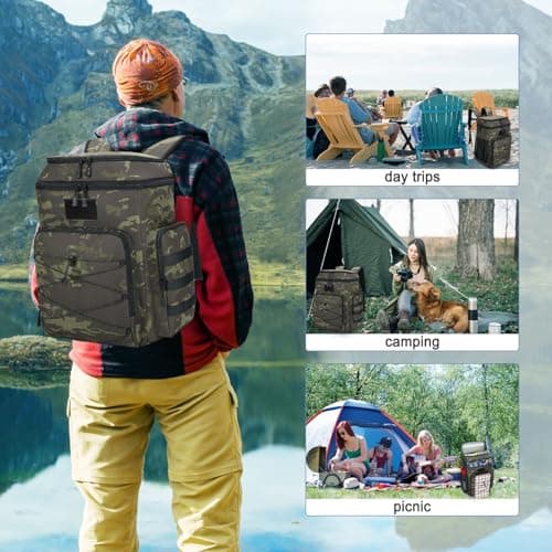 Tactical Cooler Backpack for Men 30L Soft Cooler Bag for Family Camping — view 6
