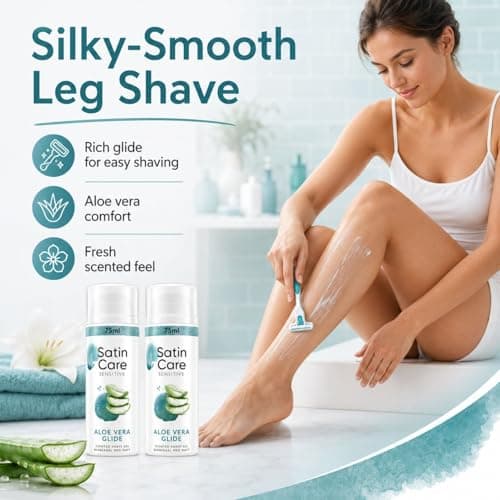 Travel Size Shaving Gel for Sensitive Skin with Aloe Vera (Pack of 2) -Moisturising Shave Gel for Smooth, Irritation-Free Shave on Legs & Body, Carry-On Friendly (for Men & Women) — view 3