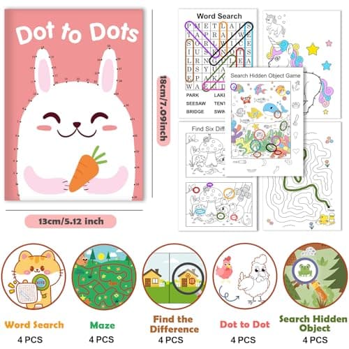 Elfew 20 Pack Small Activity Books for Kids Ages 3-5,4-12,Kids Party Favour — view 2