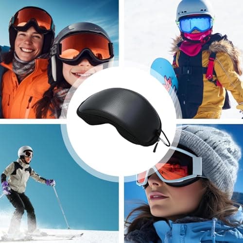 Ski Goggle Case Pu Compact Lightweight Rainproof Zipper Bag — view 5