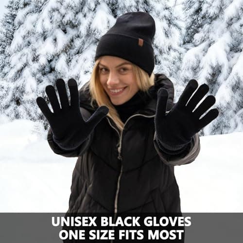 LXEASYGO 6 Pairs Winter Unisex Thermal Gloves Touch Screen Knitted Warm Magic Gloves for Outdoor Skiing Walking Running — view 5