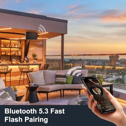 STUDIOFINIX 6.5 Inch 400W Outdoor Bluetooth Speakers Waterproof Wired, Wall Mount Speakers All-Weather Durability for Patio, Covered, Deck, Porch, Pool(Pair, Black) — view 2