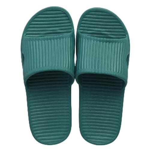JoWebb Unisex Slip On Slippers for Women/Men, Flat Slide Sandals Shower Sandals, Flip Flops for Indoor Home Garden Bathroom Poolside (Turquoise-240 36/37)