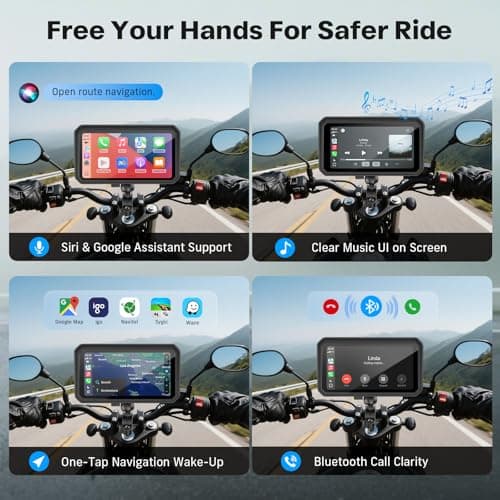 WonVon 6.25 Inch Wireless Motorcycle Carplay GPS Navigation System — view 6