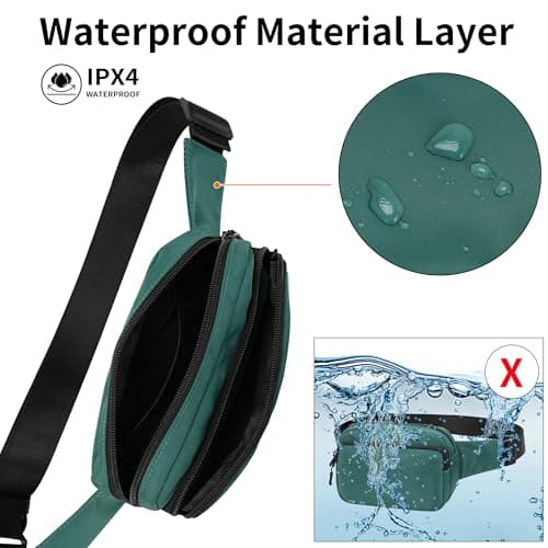 IHIGOGOFA Bumbags Waist Fanny Pack Fashion Bum Bag with 30cm Extended Belt for Dog Walking Climbing Hiking Travel Cycling Girls Ladies Men Women (Green) — view 6