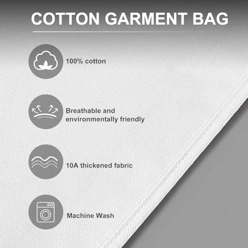 Ribbonlic 1 Pcs 40 Inch Organic Cotton Garment Bag Breathable — view 4
