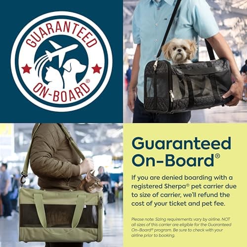 Sherpa Original Deluxe Travel Pet Carrier, Airline Approved & Guaranteed On Board - Charcoal Gray, Medium — view 5