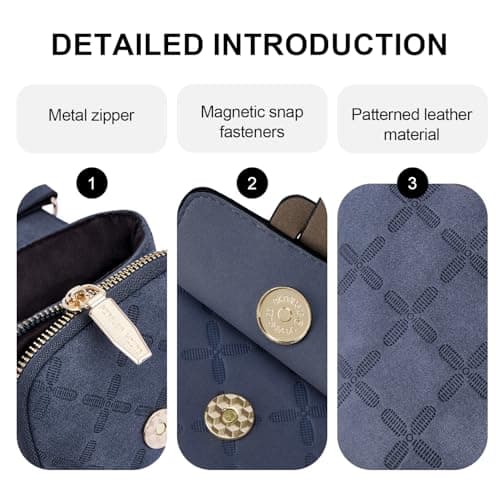 MUIIKOLA Small Phone Shoulder Bag,Women's RFID Blocking Large Capacity Phonebag Vegan Leather, Wallet with Card Slots, Adjustable, Removable Shoulder Strap, For Cell Phones up to 6.9" — view 3
