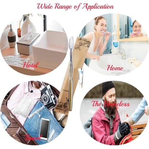 20Pack Luxury Individually Wrapped Eco-Friendly Hotel Disposable Toothbrushes Set with Toothpaste; Hygienic Guest Toothbrush Toiletries Pack; Travel Toothbrushes Kit for Home Hotel Travel, Daily Use — view 5