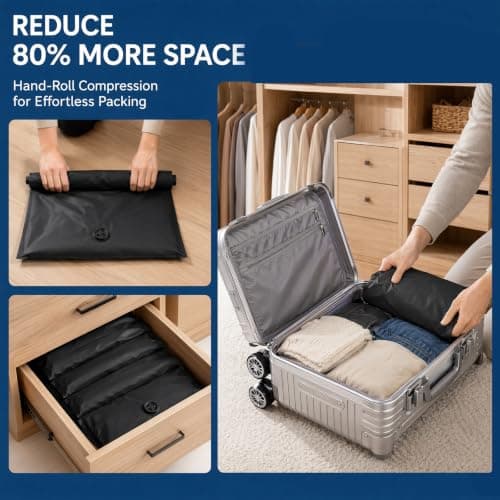 No-Pump Vacuum Storage Bags 3PCS, Oxford Fabric Vacuum Pack Bags — view 6