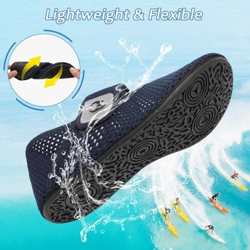 JOINFREE Lightweight Womens Mens Summer Shoes for Holiday & Travel Non-Slip Barefoot Water Shoes for Beach, Pool & Seaside Breathable Indoor Outdoor Summer Slippers MutiBlue Size 4.5-5.5 — view 4