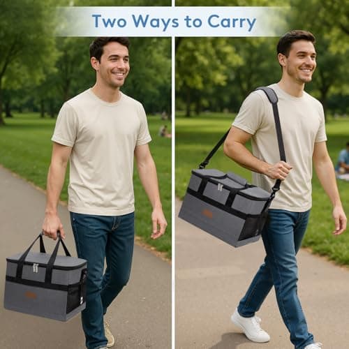 Lifewit Cooler Bag 30 Cans Collapsible and Insulated Large Lunch Bag Leakproof Soft Cooler Portable for Camping/BBQ/Family Outdoor Activities, Grey — view 6