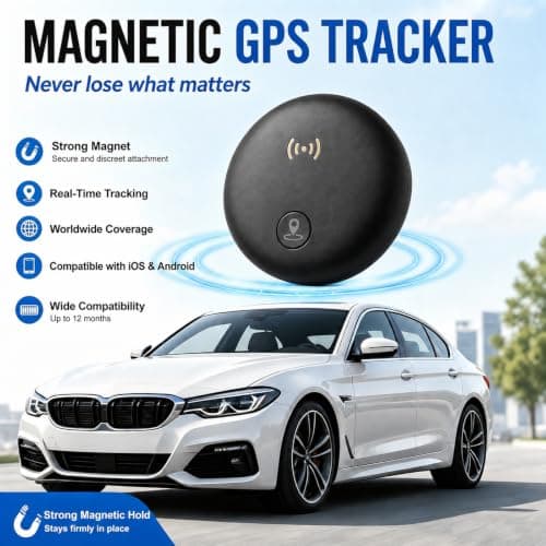 Car GPS Tracker,Magnetic Mini Vehicle Tracker (Compatible with iOS & Android),Real Time Vehicle Tracker,No Monthly Fee,IP68 Waterproof,Car Tracking Device for Car, Truck,Kids,bike,Global Coverage-B — view 3