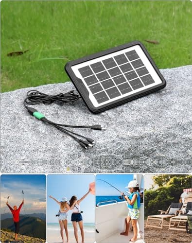 QWORK® Small Solar Panel Charger Portable USB Solar Panel, 6V 8W 1.6A, for Camping Hiking Outdoor Activities — view 5