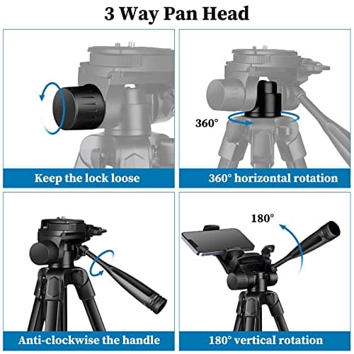 JOILCAN Camera Tripod Stand for DSLR, 67" Phone Tripod for iPhone 17/16/15 — view 4