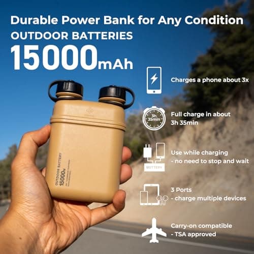 ELECOM NESTOUT 15000mAh Rugged Outdoor Power Bank, IP67 Waterproof, 32W — view 5