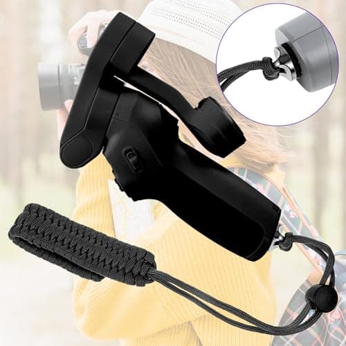 Amaxiu Camera Wrist Strap with 1/4 Inch Screw, Adjustable Nylon Lanyard for Action Camera & 360 Cameras, Anti-Drop Hand Strap for Digital Cameras and Gimbals, Black — view 6