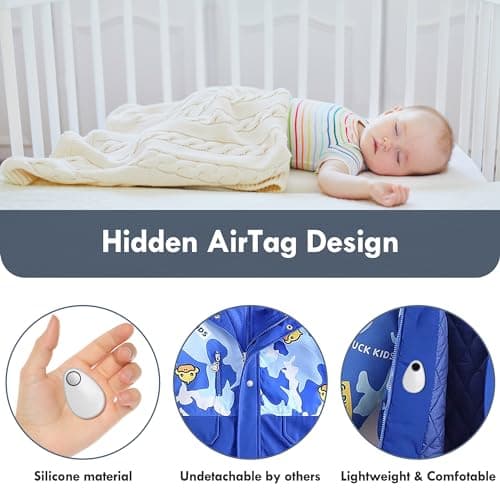 Lulaven for Airtag Holder for Kids Hidden 2 Pack GPS Tracker Case, Anti-Removal for Airtag Silicone Case with Pins, Suitable for Children, Elderly, Pets, Backpack, Luggage(Grey, Pink) — view 5