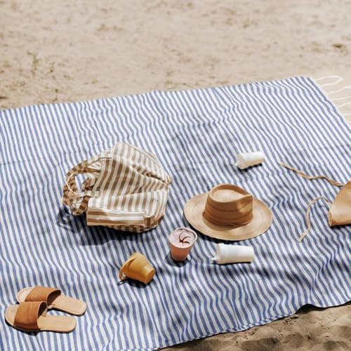 Volope Turkish Beach Towels Sand Free Travel Beach Towel, Oversized 39×71 Striped Bath and Swim Blanket, 100% Cotton, Fast Dry — view 6