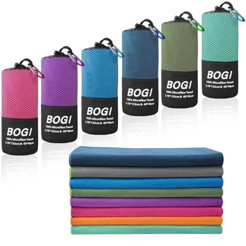 BOGI Microfibre Travel Towel, Quick Dry, Soft Lightweight Gym Towel, Super Absorbent & Ultra Compact for Beach, Sports, Swimming, Gym, Yoga, Camping, Hiking (M:100cmx50cm-Mint)