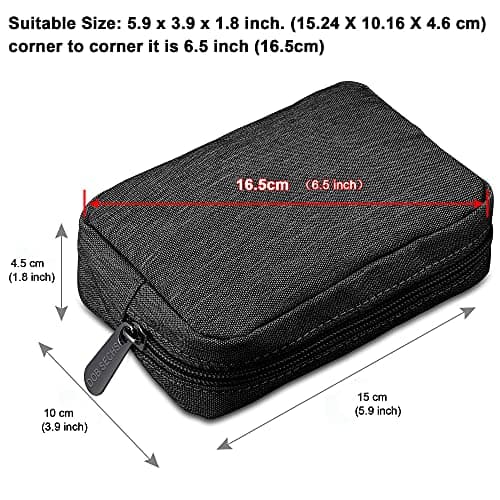 DOB SECHS Waterproof Canvas Mini Travel Makeup Carrying Case Wash Bags Cosmetic Bag Portable Electronics Accessories Organizer Wash Gym Shaving Bag, Black — view 2