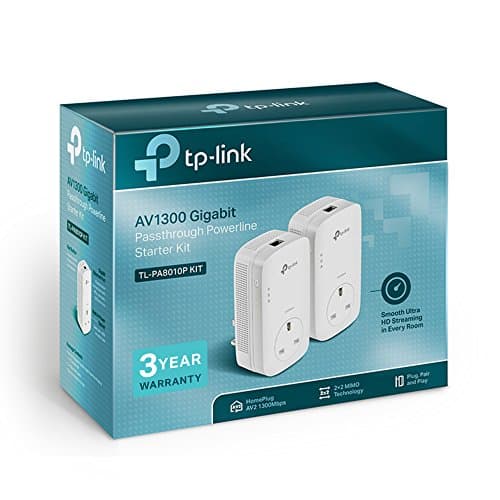 TP-Link TL-PA8010PKIT 1-Port Gigabit Passthrough Powerline Adapter Starter Kit, Powerline Network Adapters Speed up to 1300 Mbps, HD Video Streaming and Online Gaming, No Configuration Required — view 3