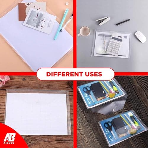 AIBULO Pack of 10 A5 Popper Wallets – Assorted Colour Plastic Document Folders for School, Office & Home – Compact A5 File Wallets for Notes, Receipts & Paperwork Organisation — view 4