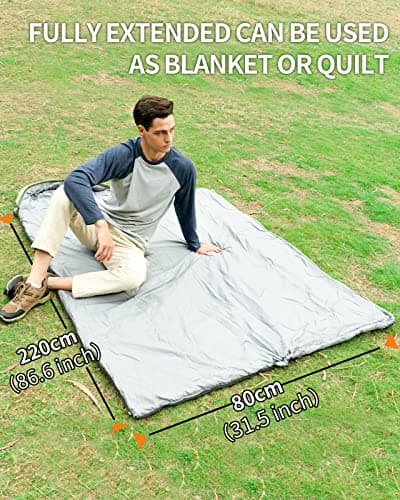 covacure Sleeping Bag, 210 * 80cm Ultra Warm & Waterproof for Adults, Green — view 6