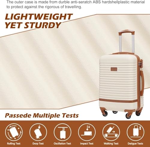 COOLIFE Suitcase Set, 3 Piece Luggage Sets with Travel Backpack & Wash Bag — view 5
