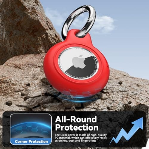 TNSNK for AirTag Holder Keyring, 1 Pack,Red — view 5